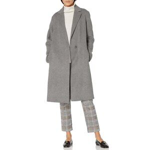 Vince Wool-Blend Classic Coat, Medium Heather Grey